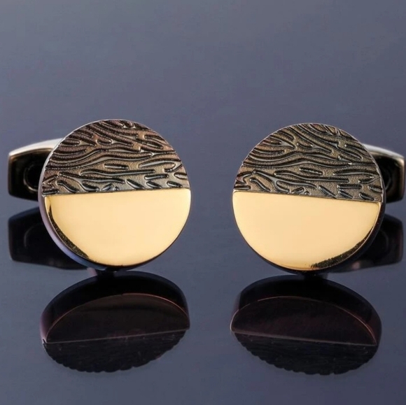 Textured Round Cufflinks - Picture 2 of 2